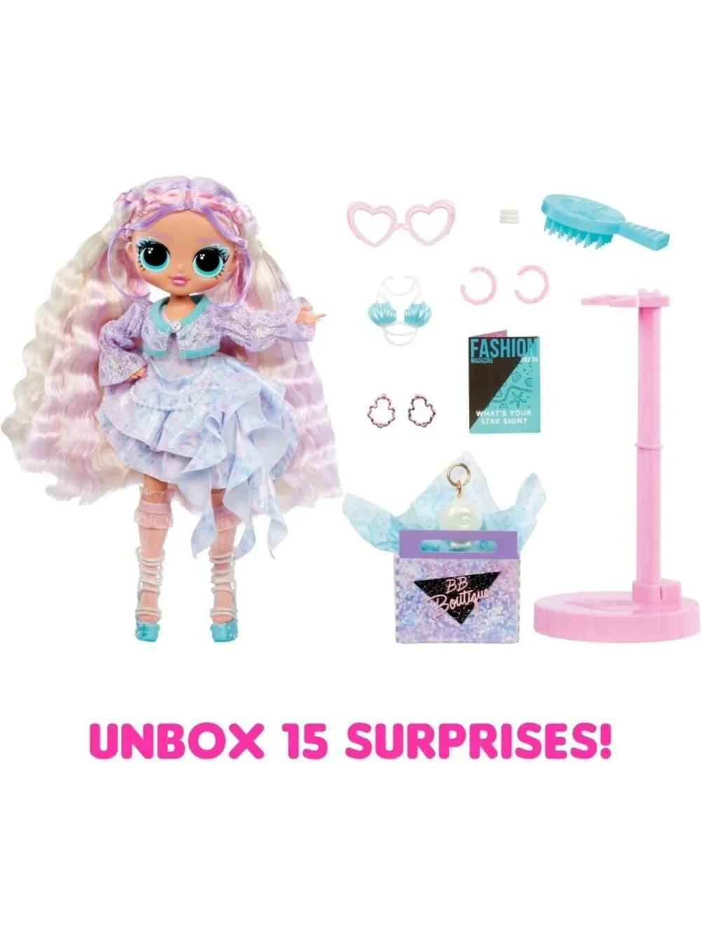 Mermaid Themed Fashion Doll with 15 Surprises, Perfect Gift for Kids 4